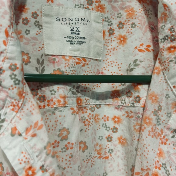 Soma peach & beige button down workshirt - Picture 6 of 7
